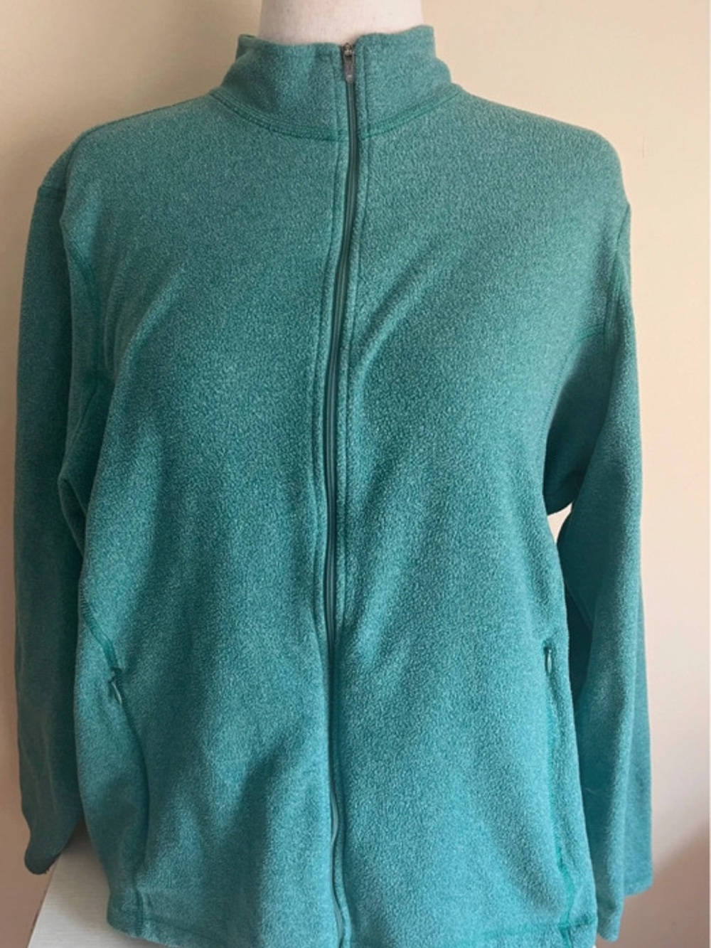 L.L. Bean Teal Full-Zip Teddy Jacket